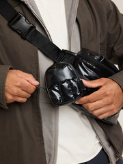 Luka Backpack Zip Bag Charm in Glazed Black