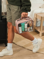 Small Clear Cosmetics Case in Mauve