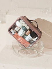 Small Clear Cosmetics Case in Mauve
