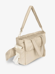 Diaper Tote Bag with Laptop Sleeve in Oatmeal