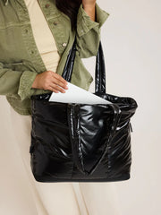 Luka Expandable Laptop Tote in Glazed Black