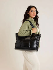 Luka Expandable Laptop Tote in Glazed Black