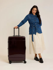 Hue Large Luggage in Glazed Dark Cherry