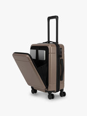 Hue Front Pocket Carry-On Luggage in Chocolate
