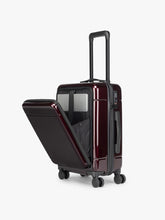 Hue Front Pocket Carry-On Luggage in Glazed Dark Cherry