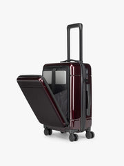 Hue Front Pocket Carry-On Luggage in Glazed Dark Cherry