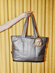 Luka Expandable Laptop Tote in Gunmetal