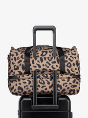 Stevyn Duffel Bag with Shoe Compartment in Cheetah
