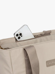 Connect Zip Laptop Tote in Greige