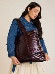 Luka Expandable Laptop Tote in Glazed Dark Cherry