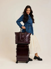 Luka Expandable Laptop Tote in Glazed Dark Cherry