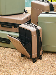 Hue Front Pocket Carry-On Luggage in Chocolate