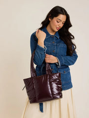 Luka Mini Tote in Glazed Dark Cherry