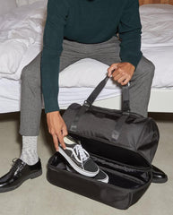 Stevyn Duffel Bag with Shoe Compartment in Black