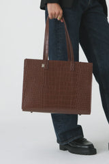 The Work Tote in Maple Croc