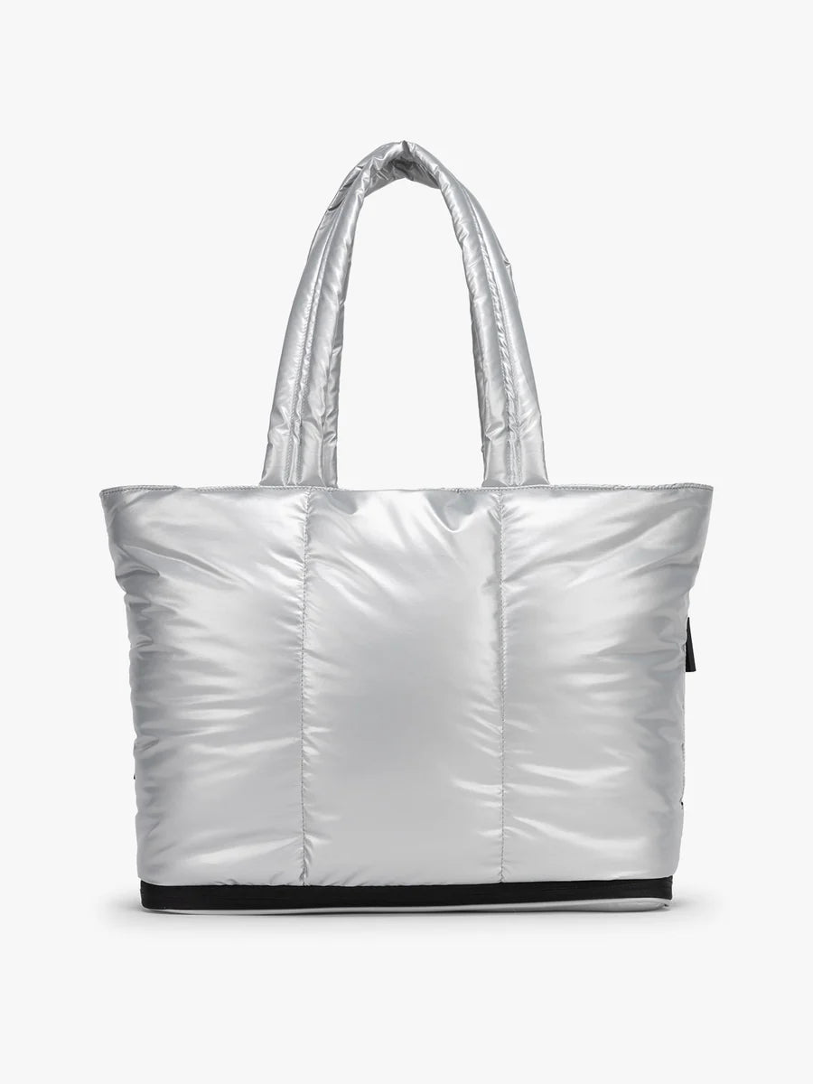 Luka Expandable Laptop Tote in Silver