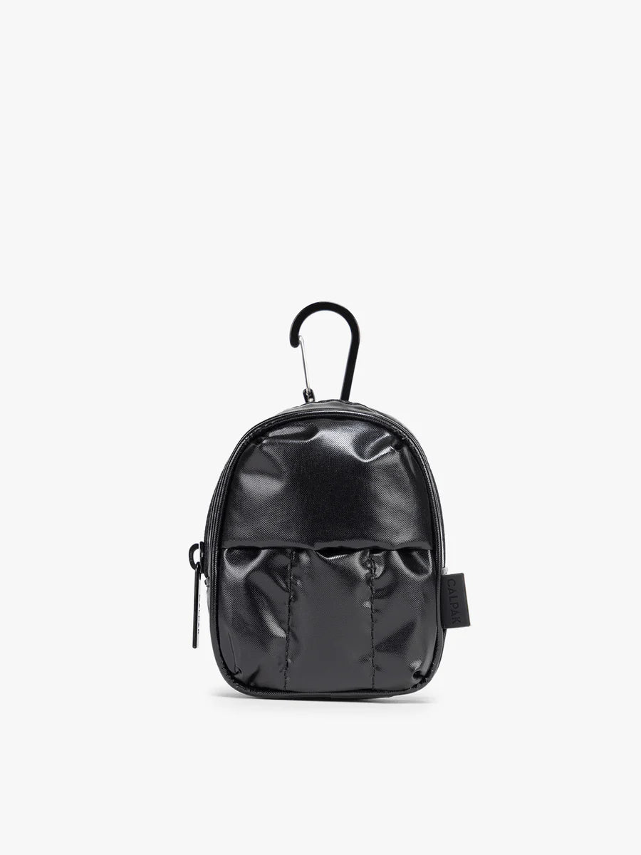 Luka Backpack Zip Bag Charm in Glazed Black