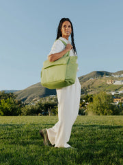 Diaper Tote Bag with Laptop Sleeve in Lime