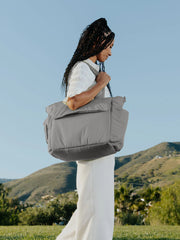 Diaper Tote Bag with Laptop Sleeve in Slate