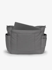 Diaper Tote Bag with Laptop Sleeve in Slate