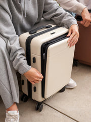 Hue Front Pocket Carry-On Luggage in Linen