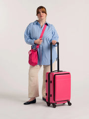 Hue Front Pocket Carry-On Luggage in Dragonfruit