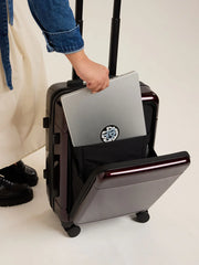 Hue Front Pocket Carry-On Luggage in Glazed Dark Cherry
