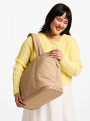 Luka Expandable Laptop Tote in Latte