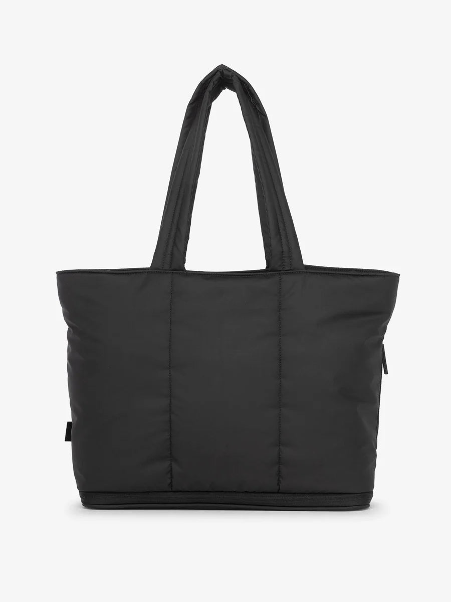 Luka Expandable Laptop Tote in Matte Black