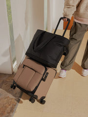 Luka Expandable Laptop Tote in Matte Black