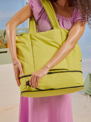Luka Expandable Laptop Tote in Celery