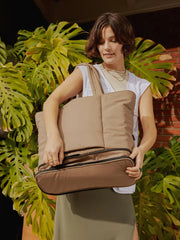 Luka Expandable Laptop Tote in Chocolate