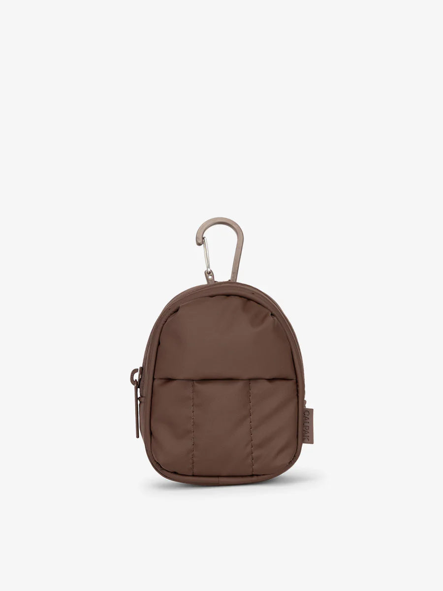 Luka Backpack Zip Bag Charm in Walnut
