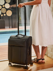 Luka Soft-Sided Carry-On Luggage in Matte Black