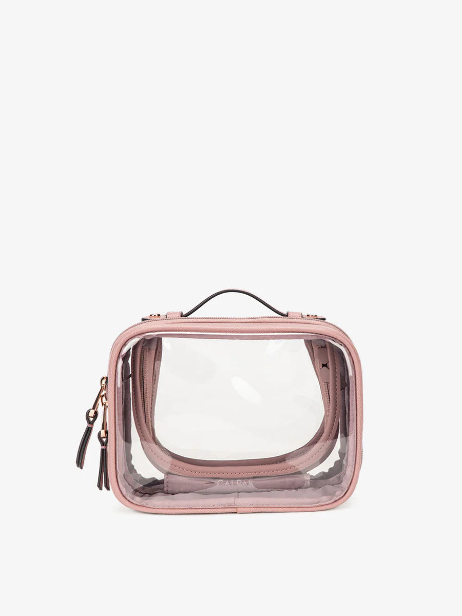 Small Clear Cosmetics Case in Mauve