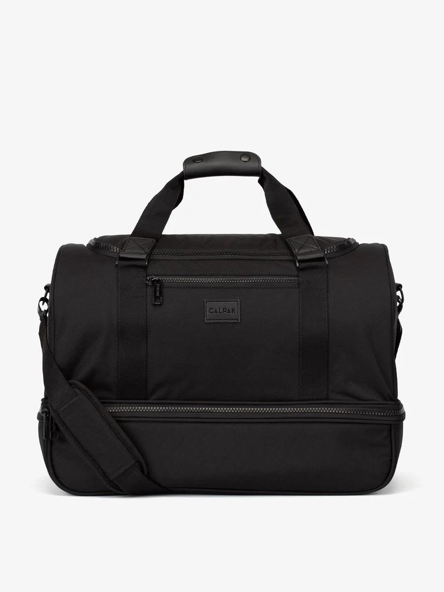 Stevyn Duffel Bag with Shoe Compartment in Black