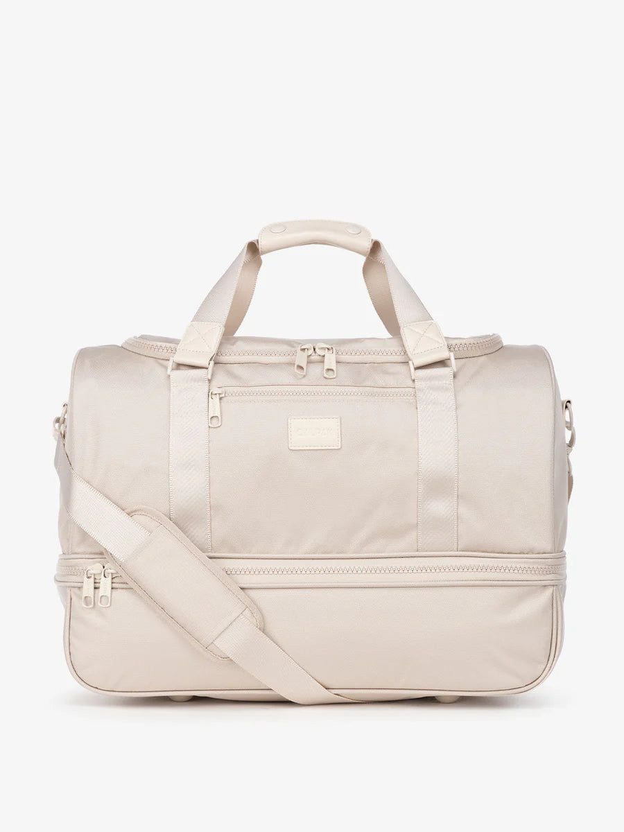 Stevyn Duffel Bag with Shoe Compartment in Dune