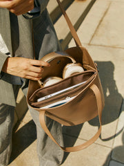 Haven 14" Laptop Bucket Bag in Taupe