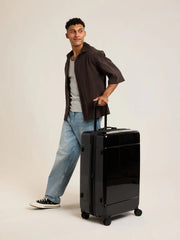 Hue Large Luggage in Glazed Black