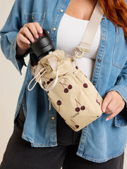 Water Bottle Holder in Oatmeal Cherry