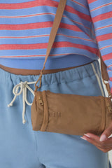 The Expandable Crossbody Charm in Camel