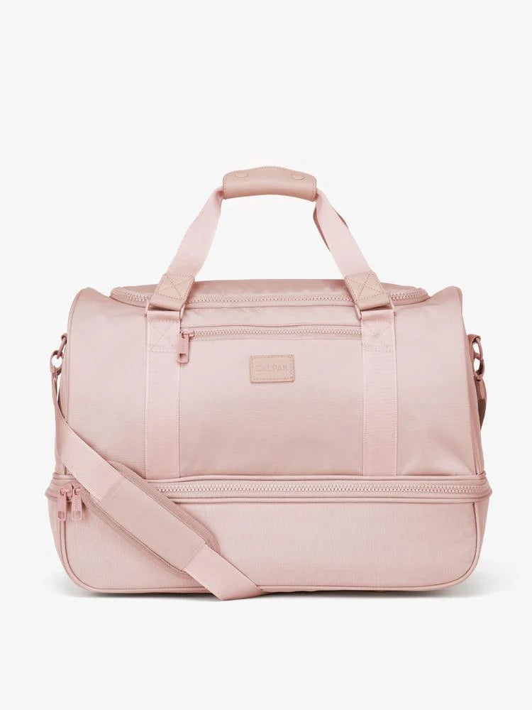 Stevyn Duffel Bag with Shoe Compartment in Pink Sand