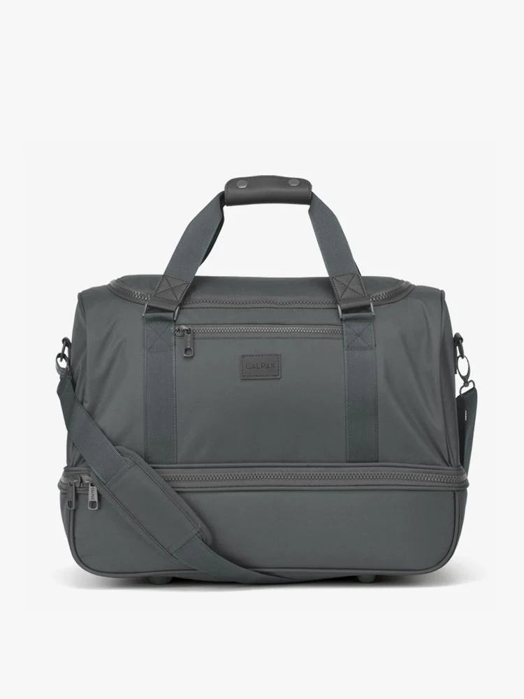 Stevyn Duffel Bag with Shoe Compartment in Slate